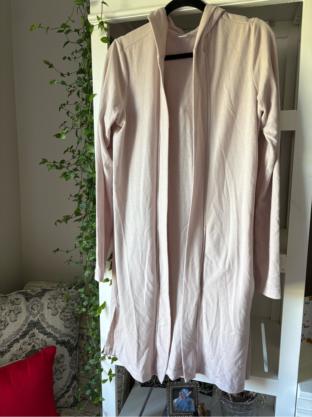 Old Navy Long Hooded Open-Front Cardigan - Light Blus